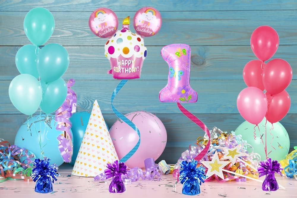 Metallic Balloon Weights, Birthday Party Favors, Novelty and Gag Gifts, 5.5" Inches, 12-Pack (White)