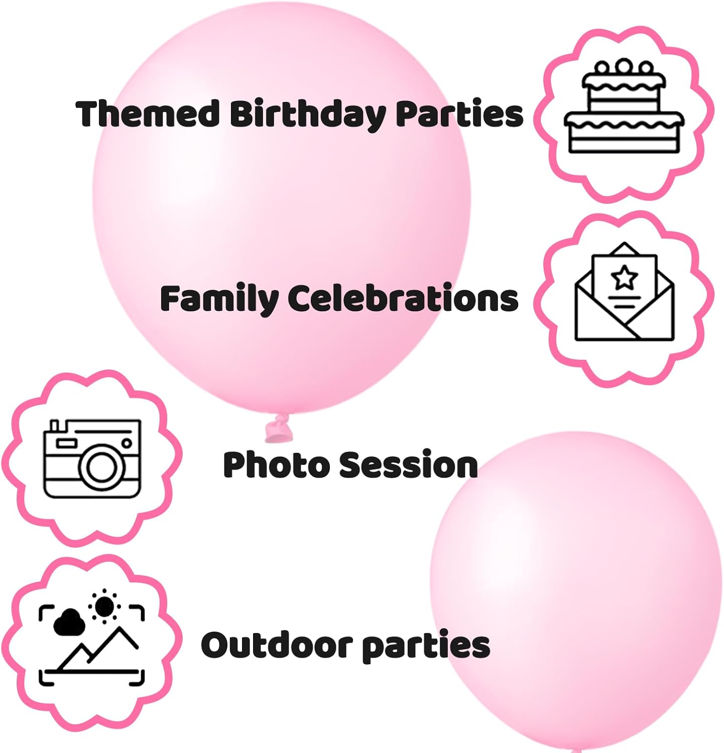 Pink Balloon 110pcs, Pink Latex Balloons12 inch for Birthday Valentine's Day Wedding(with 2 Ribbons)