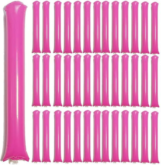 40pcs Round headTeam Spirit Boom Sticks Thunder Sticks Cheering Sticks Team Spirit Plastic Cheerleading Spirit Stick Clapper Inflatable Noise Maker Sports Supply (Pink)