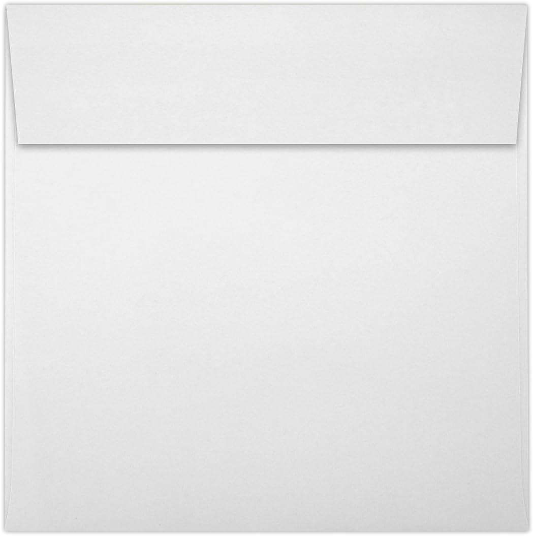 LUXPaper Square Invitation Envelopes | Peel & Press | 5 1/4" x 5 1/4" | Bright White | 70lb. Text | 50 Qty
