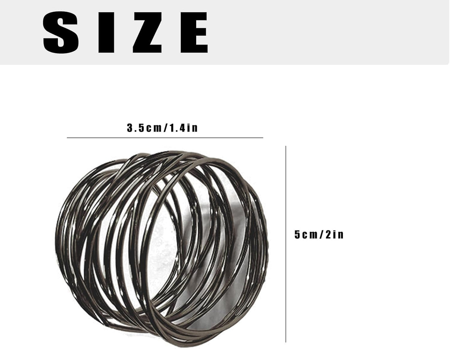 Black Napkin Rings - 6 PCS Metal Napkin Rings(Twisted Wire) Napkin Holders Buckles for Family Dinner, Wedding, Party,Table Decorations