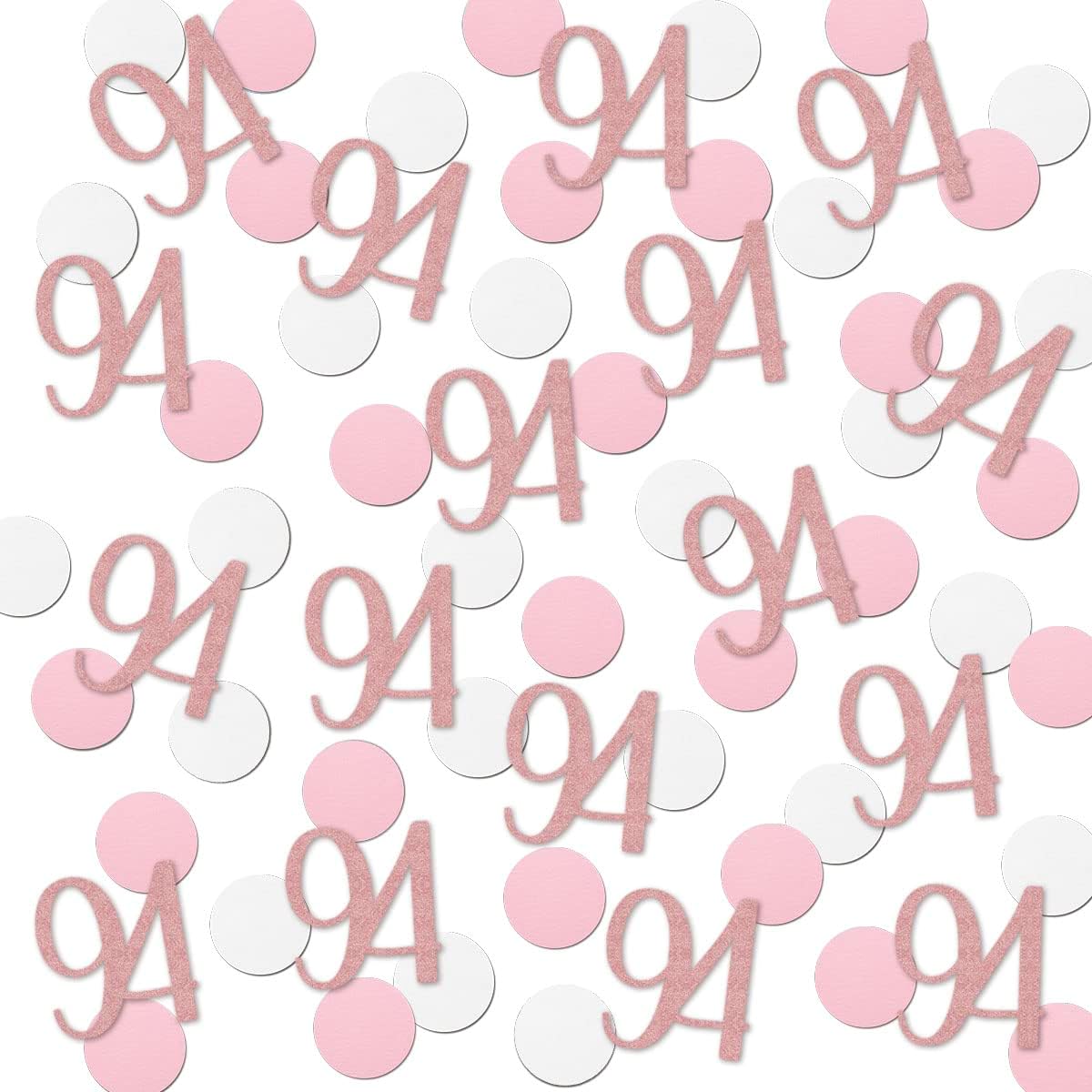 Rose Gold 94 Confetti, 94th Glitter Birthday Number Confetti, 200pcs Anniversary Party Table Decoration Supplies
