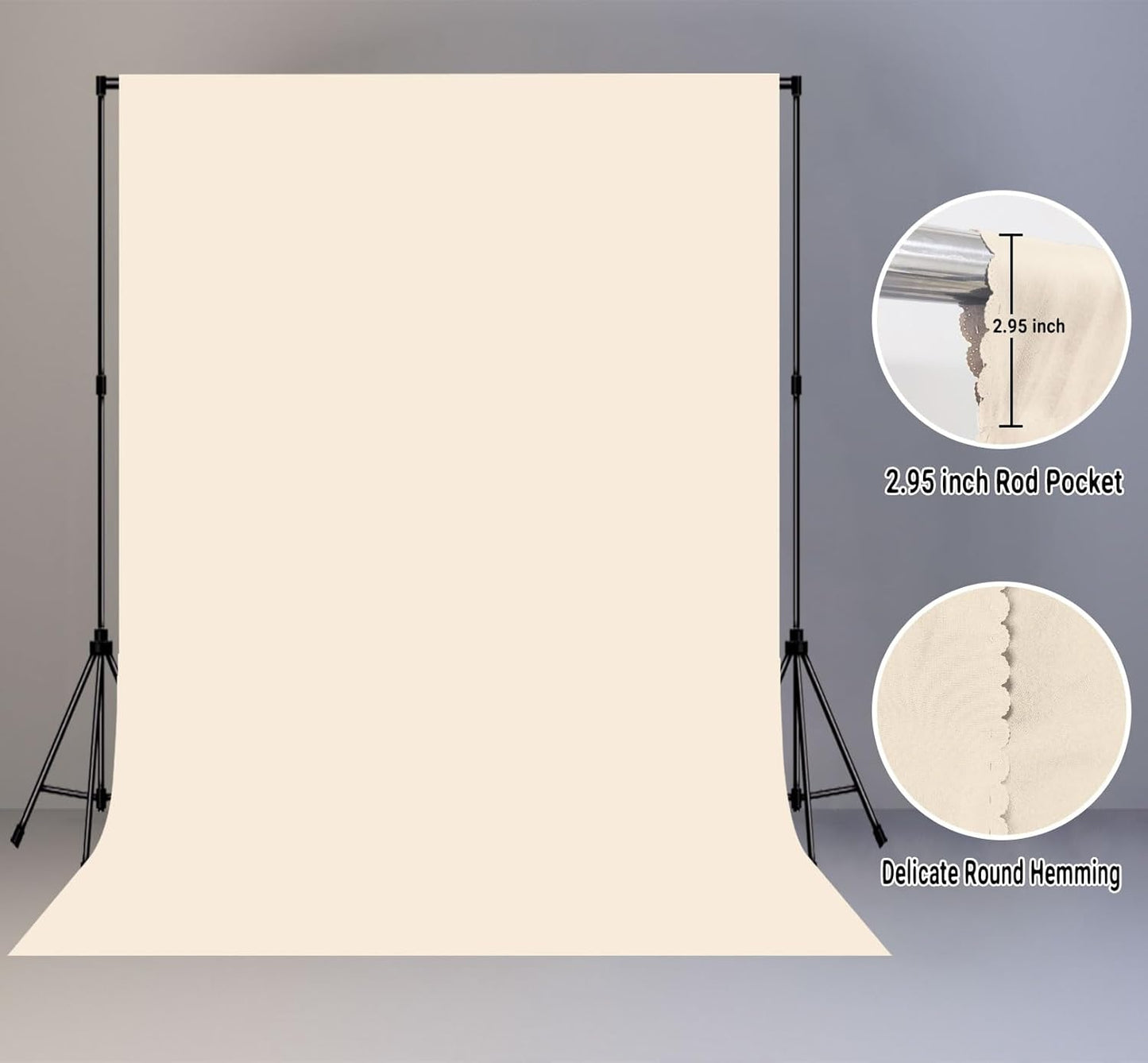 Cream Backdrop for Photoshoot 8x10ft Zoom Meeting Photo Studio Shooting Props