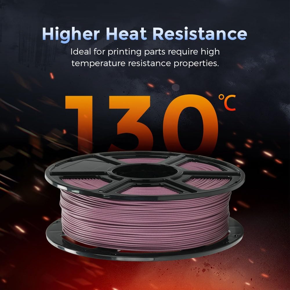 FLASHFORGE Carbon Fiber PETG Filament 1.75mm, Carbon Fiber PETG 3D Printer Filament, 1KG Spool Dimensional Accuracy +/- 0.02mm, Lightweight & Heat-Resistant & Moisture Free (Dusty Pink)