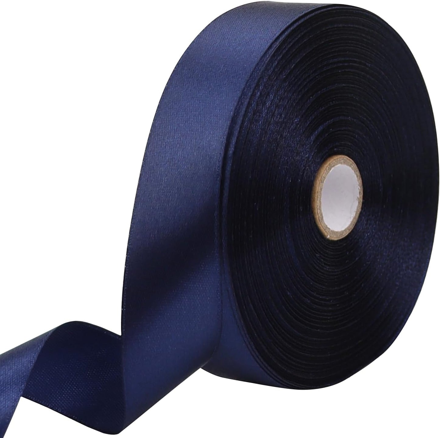 Deep Blue Solid Satin Ribbon 1 Inch 50 Yards Solid Polyester Fabric Ribbon for Gift Wrapping Wedding Christmas Baby Shower Birthday Party Decoration Handmade Immortal Flower Craft