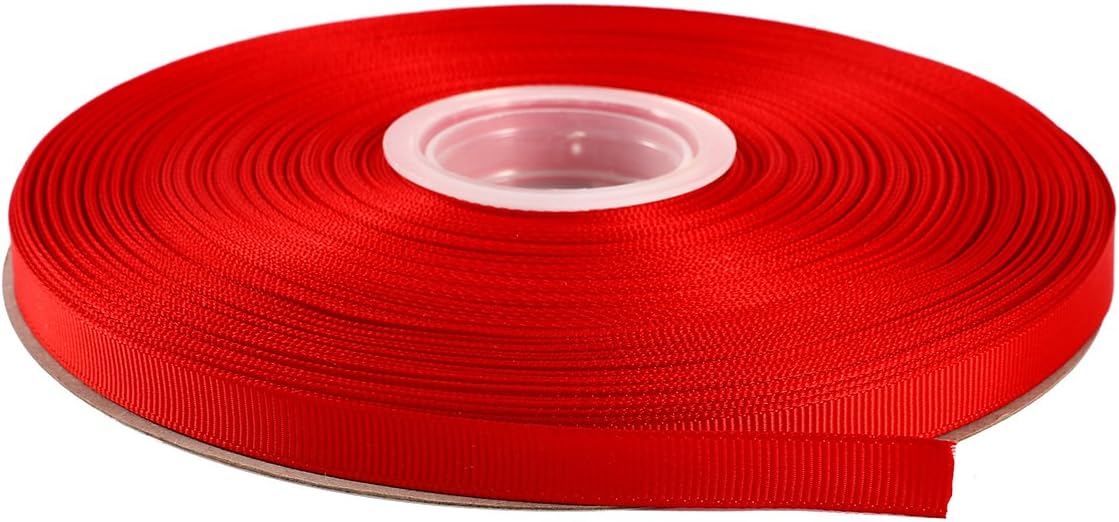 ITIsparkle 3/8" Inch Grosgrain Ribbon 50 Yards-Roll Set for Gift Wrapping Scrap Books Party Favor Hair Braids Baby Shower Decoration Cake Decoration Floral Arrangement Craft Supplies, Red Ribbon