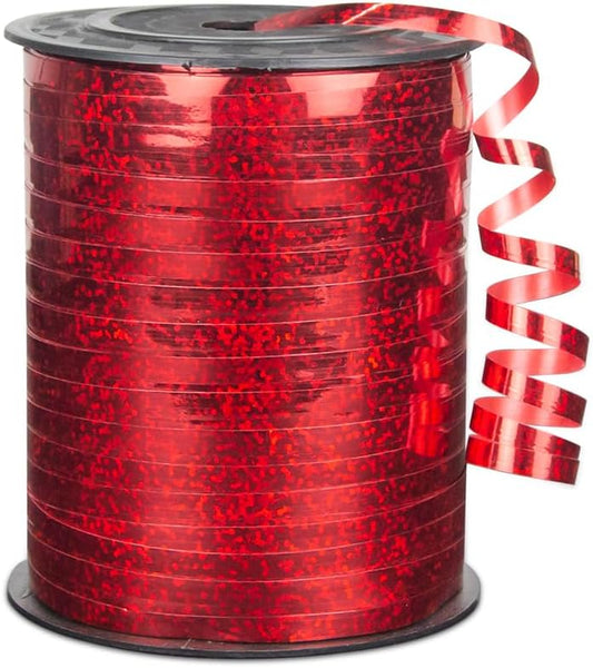 KMER LIFE Premium Red Shiny Curling Shiny Ribbon, 1/5" Wide x 500 Yards Christmas Curling Ribbons for Gift Wrapping, Party Decoration, Balloon String, Ribbons for Florist Flower (1 Roll)