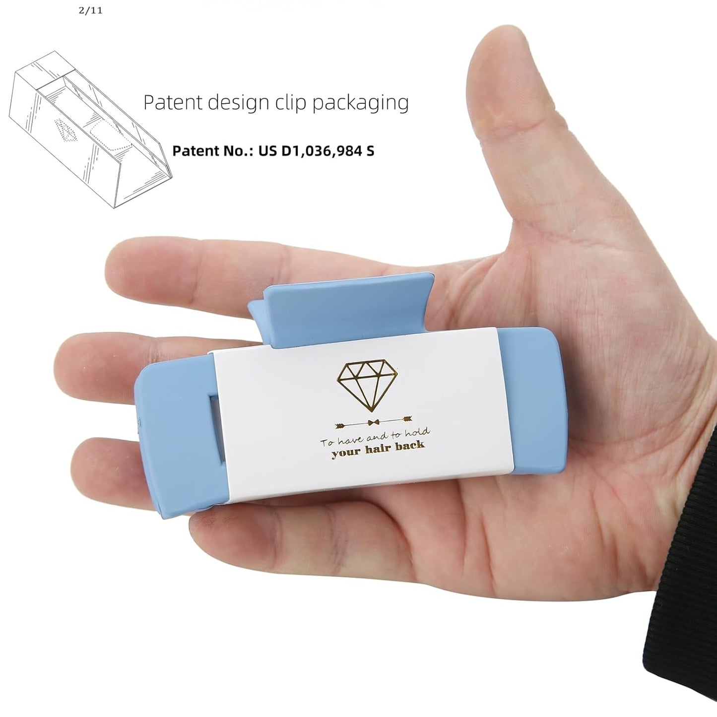 12pcs Bridesmaid Proposal Gifts 4.1inch square Bachelorette Claw Clips Sunglasses set of 12 Girls Trendy Cute Hair Clips for Wedding Party Favors(White&Dusty Blue 12pcs)