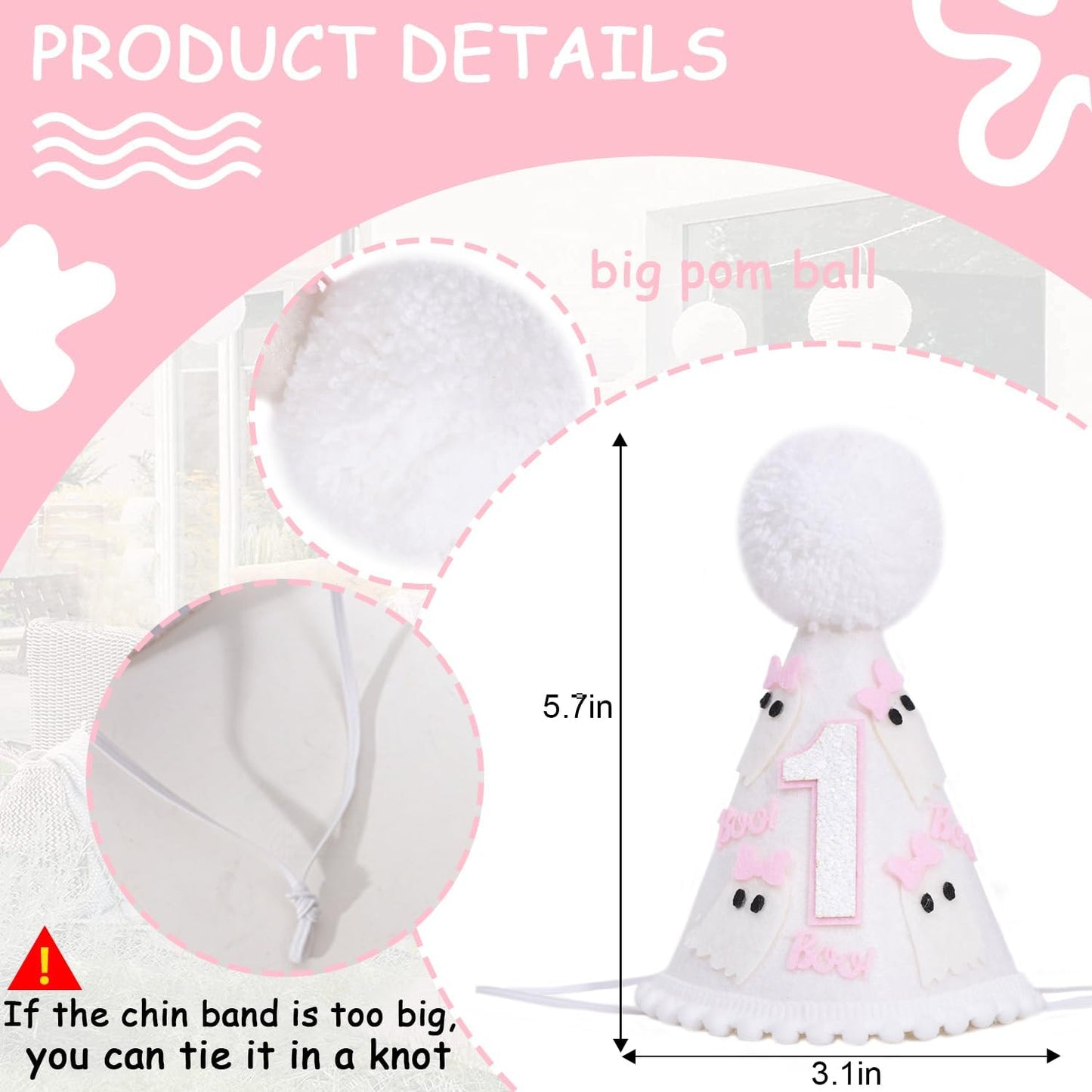 WAOUH Half Birthday Hat - Bow Cake Smash Crown for 6 Month Baby, Mini Photo Prop