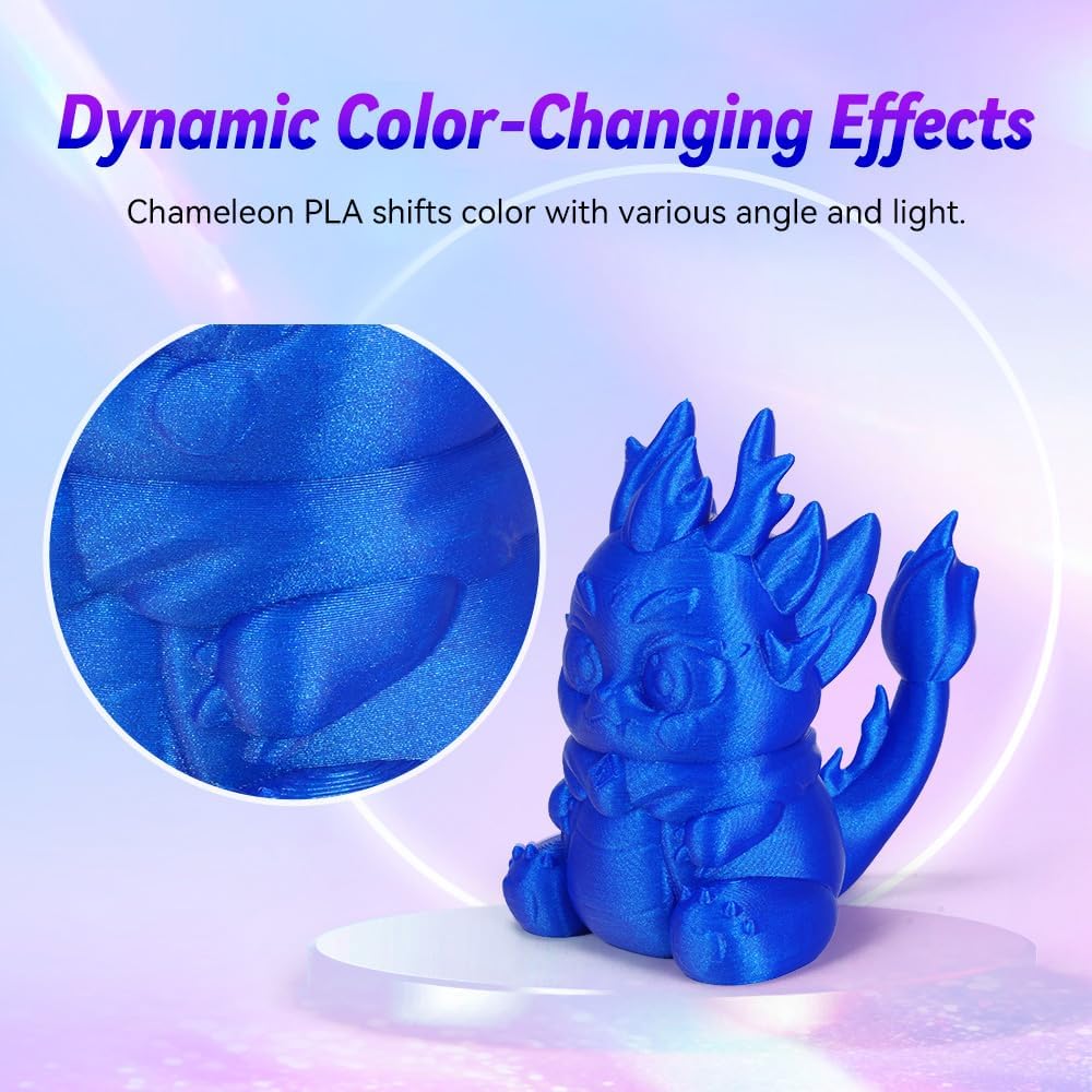 FLASHFORGE 3D Printer Filament Chameleon PLA Color Shift Filament 1.75mm, Changes Color with Light and Angles, 1KG Spool (2.2lbs), Dimensional Accuracy +/- 0.02mm for FDM 3D Printers (Skydiver)
