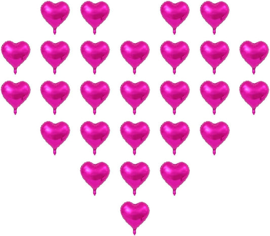 50 Pcs Rose red Heart Shaped Balloon Foil Balloon 5 inch Heart Balloon for Valentinge's day Wedding Decoration (rose red)