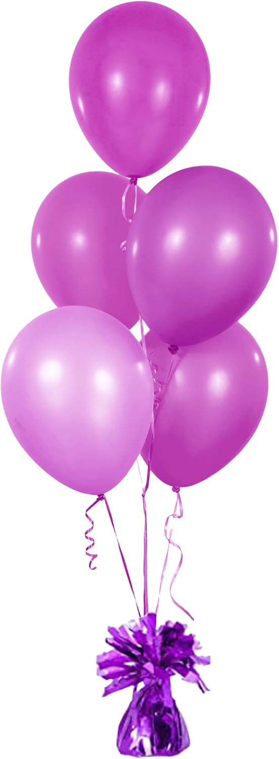 Metallic Balloon Weights, Birthday Party Favors, Novelty and Gag Gifts, 5.5" Inches, 12-Pack (Purple)