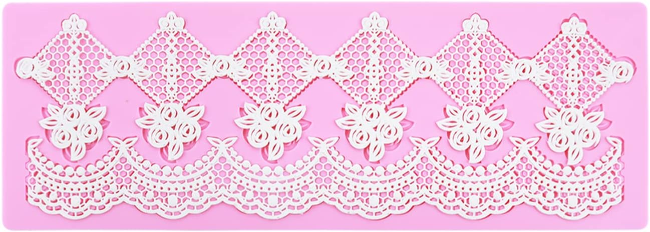Silicone Lace Mold for Cakes Decorating, Silicone Molds for cake lace Mat Craft Tools, Embossing Lace Fondant Molds