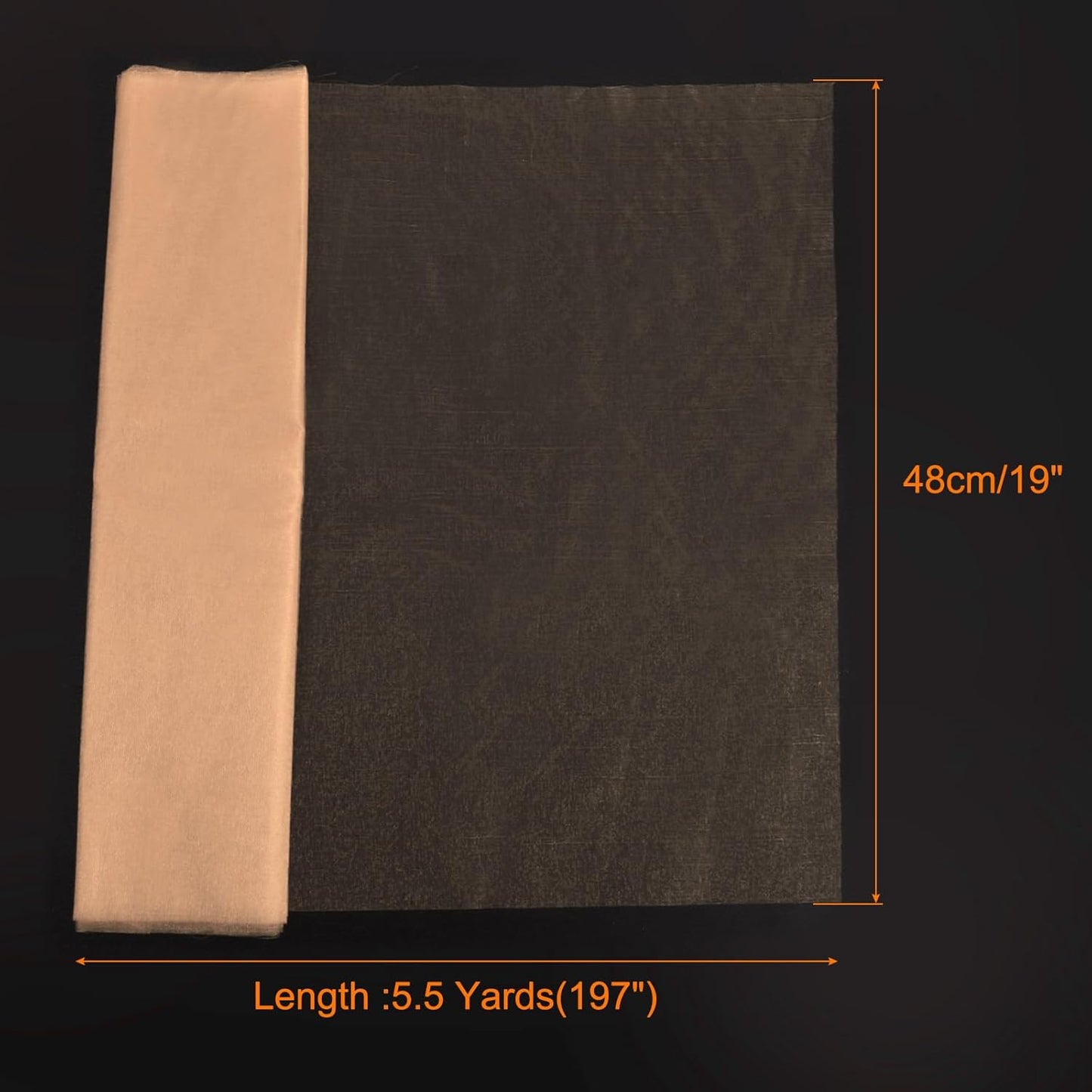 uxcell 19" by 5.5 Yard Tulle Fabric Backdrop Curtains for DIY Tutu Skirt Shower Decor Wedding Crafts Birthday Party Supplies, Apricot