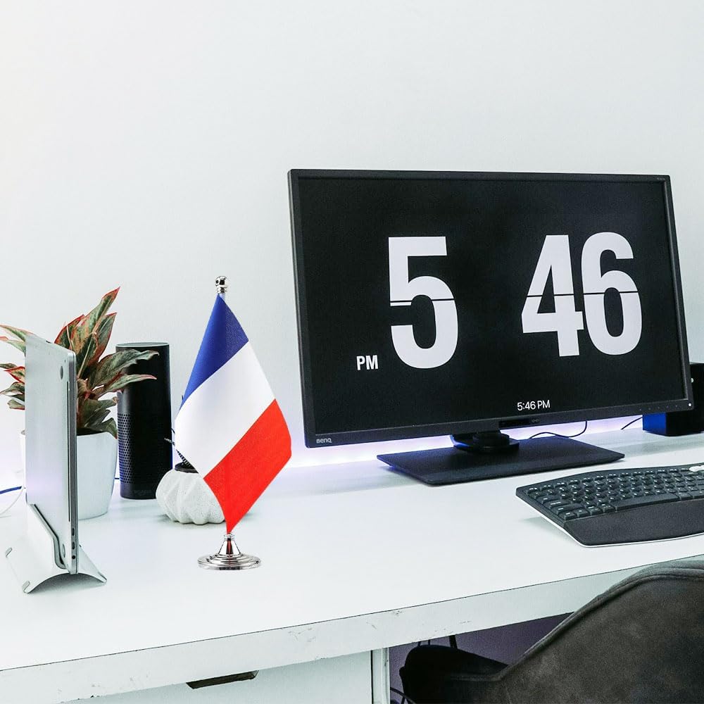 France Flag French Flags, Small Mini French Desk Flag, Used for Table Office Classroom Home Patriotic Events Decorations