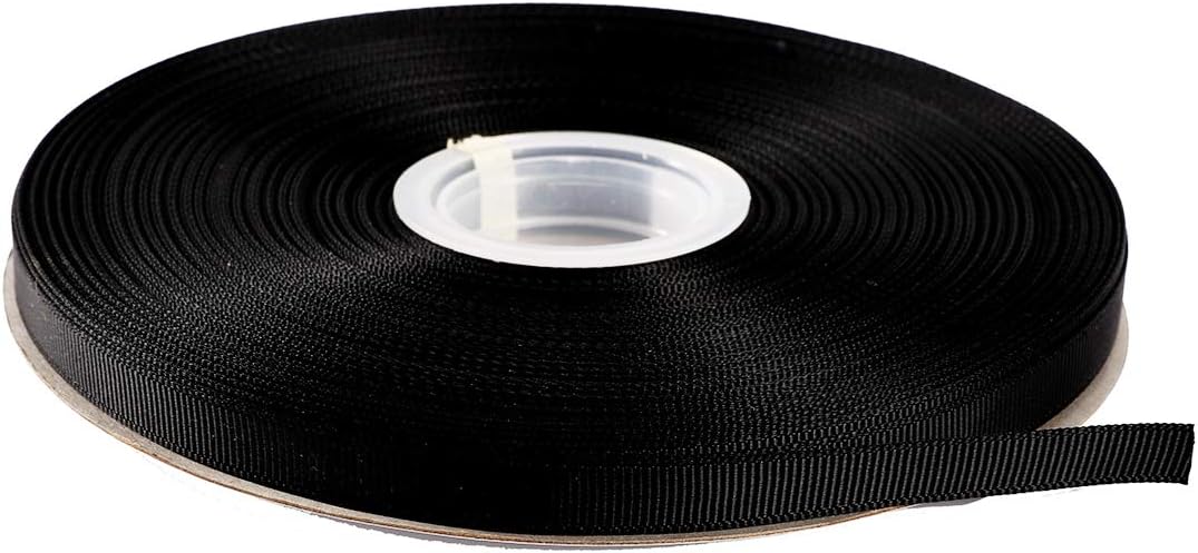 ITIsparkle 3/8" Inch Grosgrain Ribbon 50 Yards-Roll Set for Gift Wrapping Scrap Books Party Favor Hair Braids Baby Shower Decoration Cake Decoration Floral Arrangement Craft Supplies, Black Ribbon