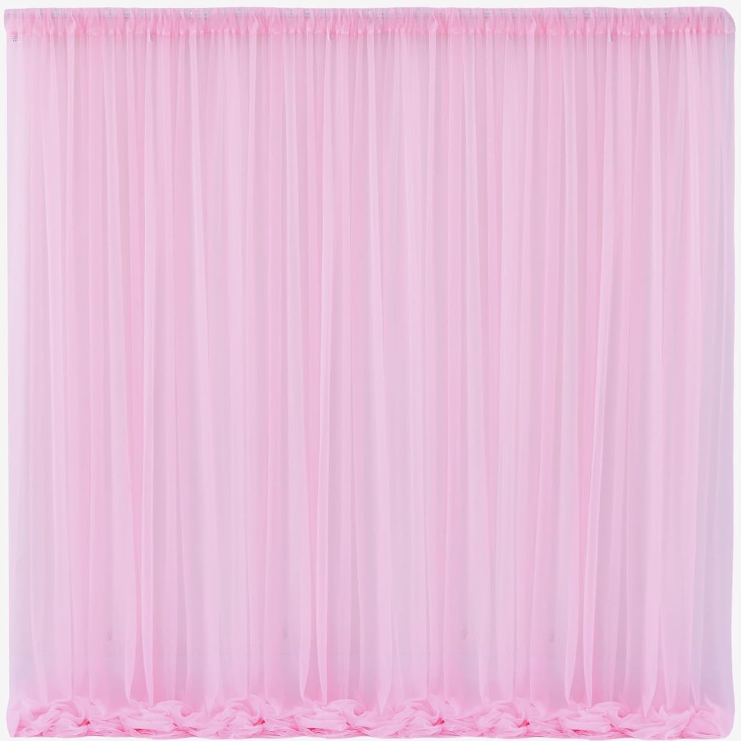 10x10 Pink Tulle Backdrop Curtains for Parties, Sheer Backdrop Curtain Wedding Photo Background Drapes for Baby Shower Photography Birthday Party