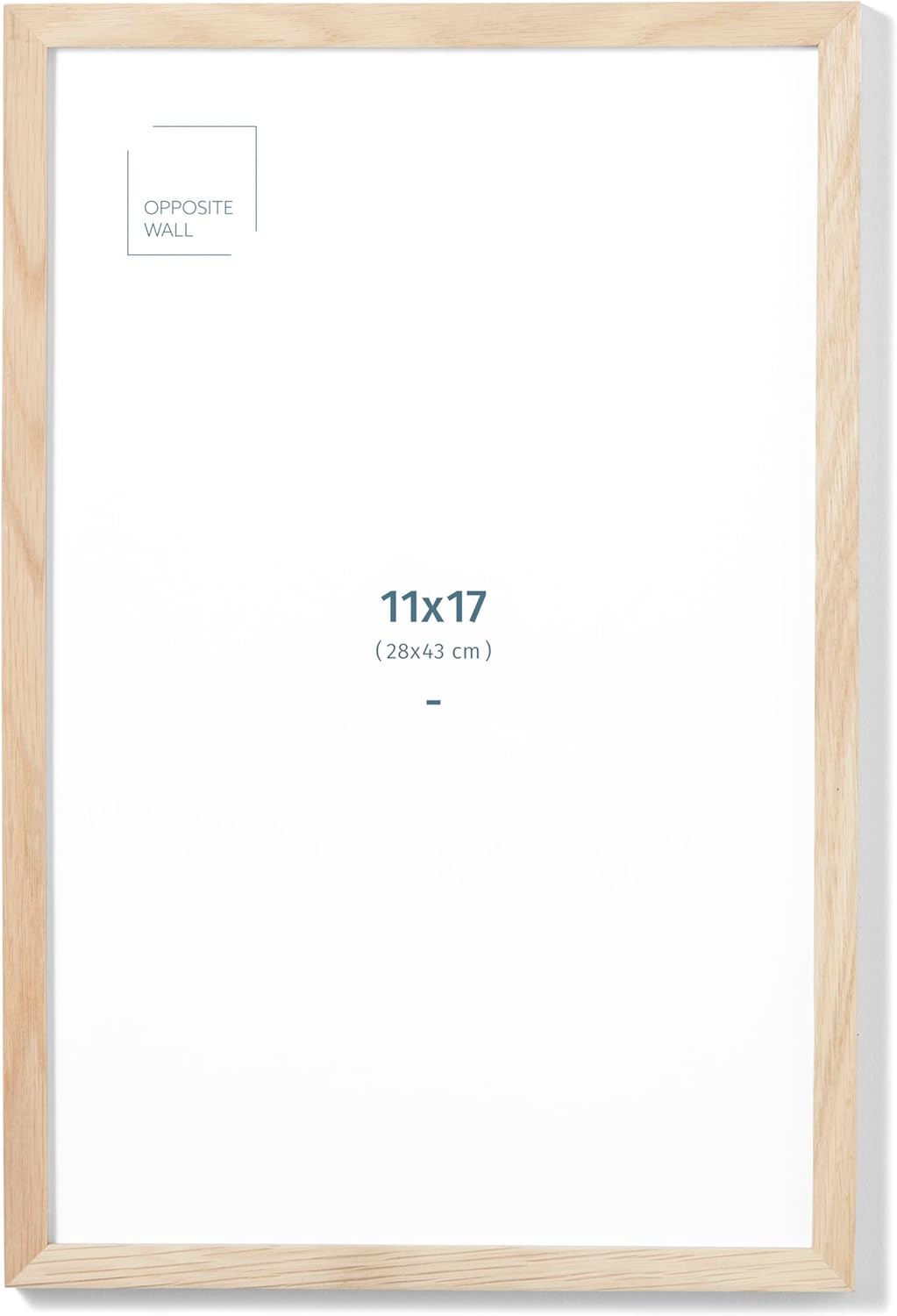Opposite Wall - 11x17 in - Natural Solid Oak Wood Picture Frame - Lightweight, Versatile & Shatterproof - Wall Hanging Poster or Photo Frame - Wall Decor for Office, Gallery & Home