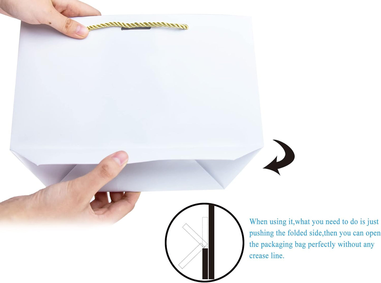 HUAPRINT Gift Bags with Handles,7.48×3.54×7.9 inches,Party Favor Bags with Bow Ribbon,12Pcs White Paper Bags for Birthday Wedding Bridesmaid Present Celebration Holiday