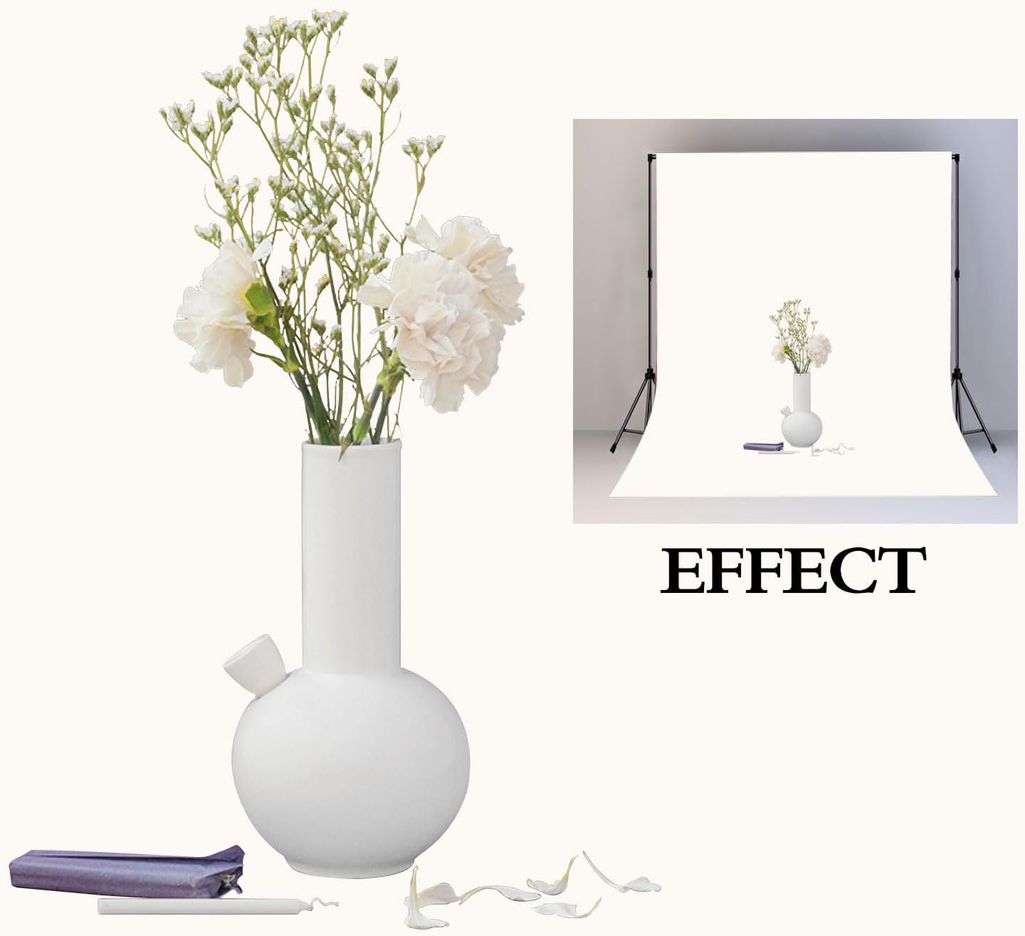 Ivory Portrait Backdrop 8x10ft Zoom Meeting Photo Studio Shooting Props