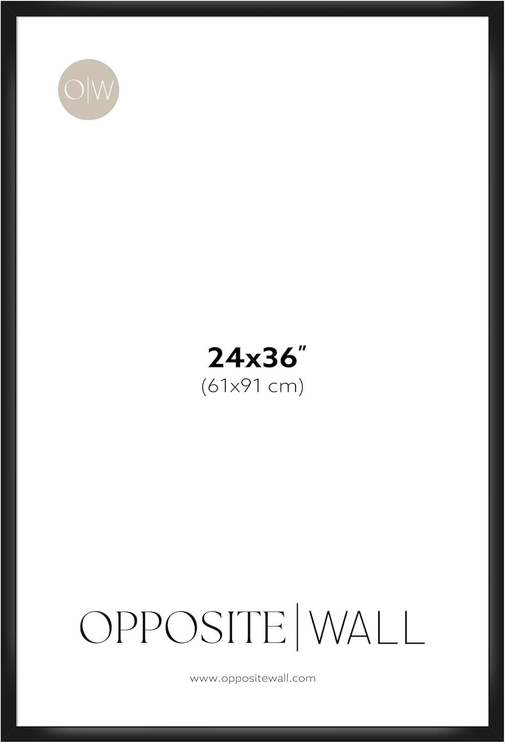 Opposite Wall - 24x36 in - Black Picture Frame - Lightweight, Versatile & Shatterproof - Large Wall Hanging Photo or Poster Frame - Wall Decor for Office, Gallery & Home