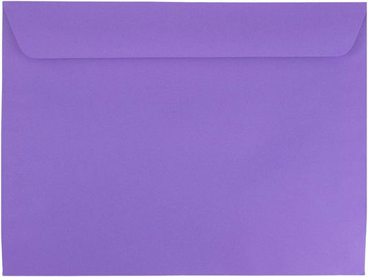 JAM PAPER 9 x 12 Booklet Colored Envelopes - Violet Purple Recycled - Bulk 1000/Carton