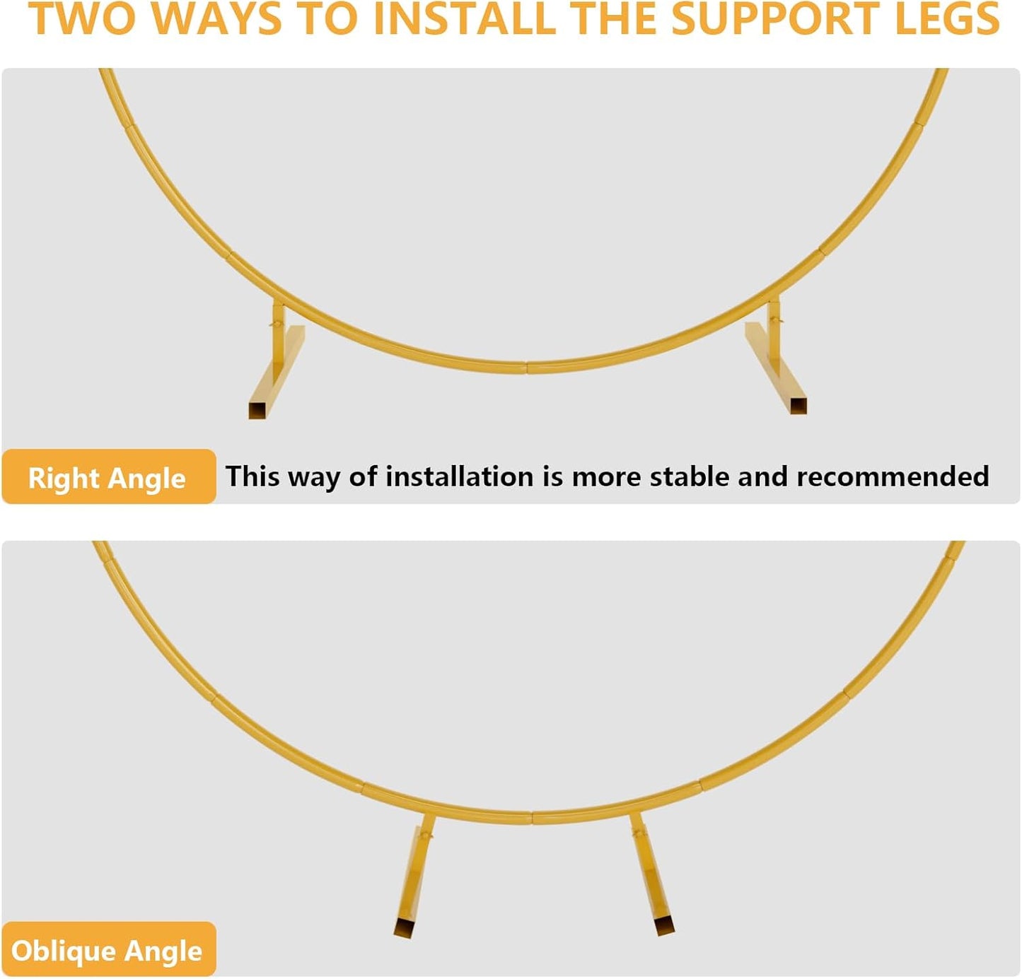 6.6ft Round Backdrop Stand, Stable Balloon Arch Stand, Metal Wedding Arch Backdrop Stand Circle Backdrop Stand Frame for Wedding, Birthday Party, Baby Shower Decoration (Gold)