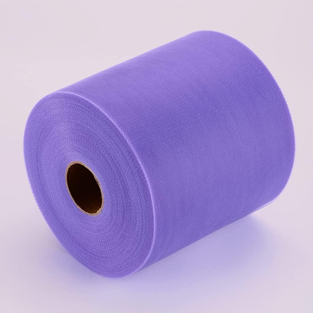 Tulle Rolls 6” by 100 Yards (300 feet) Tulle Roll Spool Fabric for DIY Tutu Skirts Wedding Baby Shower Crafts Decorations Party Supplies (Lavendar)