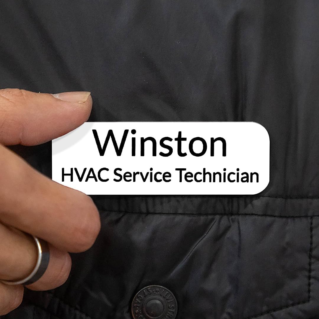 Name Tag/Badge Blanks - 100 Pack - 1" X 3" (White) Round Corners, Magnetic Backing