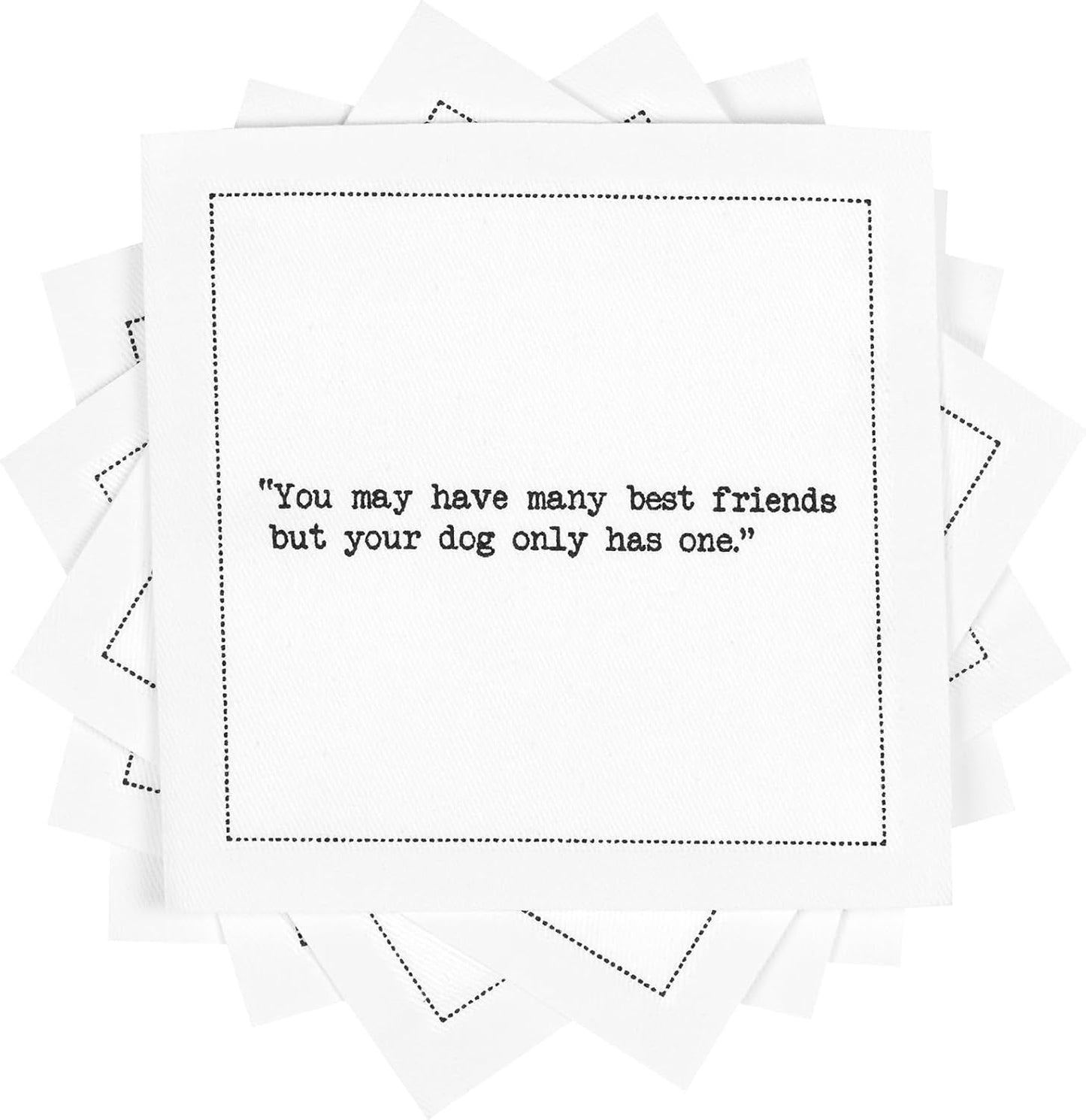 FIVE STAR NAPKINS Dog Quotes, White Cotton Cocktail Napkins, Beverage Napkins, Bar Napkins, Cloth Napkins, Party Napkins, Events, Holidays, Weddings, Birthdays, Disposable, 4.5'' x 4.5''- (50x)