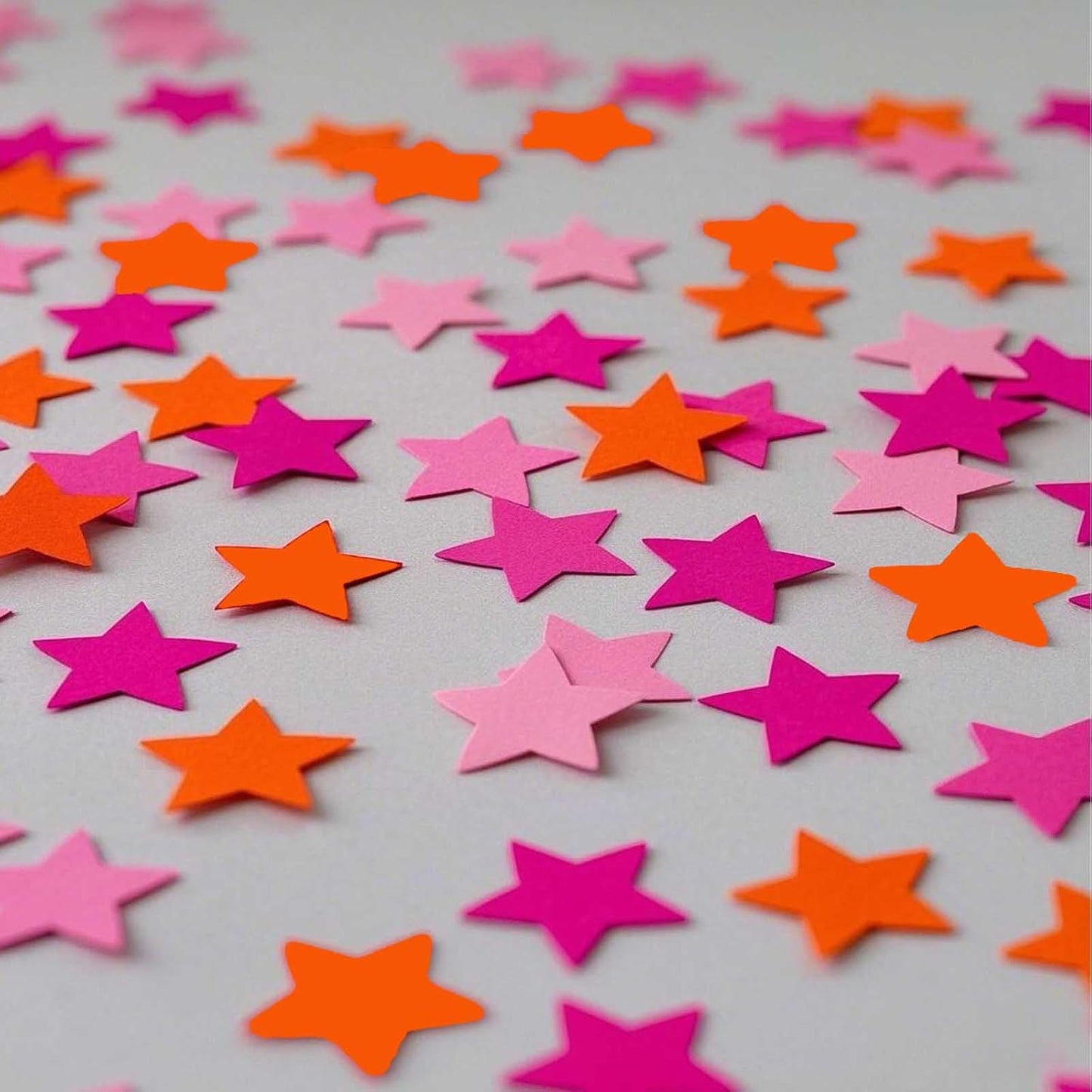 Hot Pink Orange and Pink Star Confetti for Party and Tables Decoration,Fall Autumn Groovy Theme Retirement Bachelor Baby Shower Birthday Wedding Graduation Party Decoration,1.2inch in Diameter,200pc