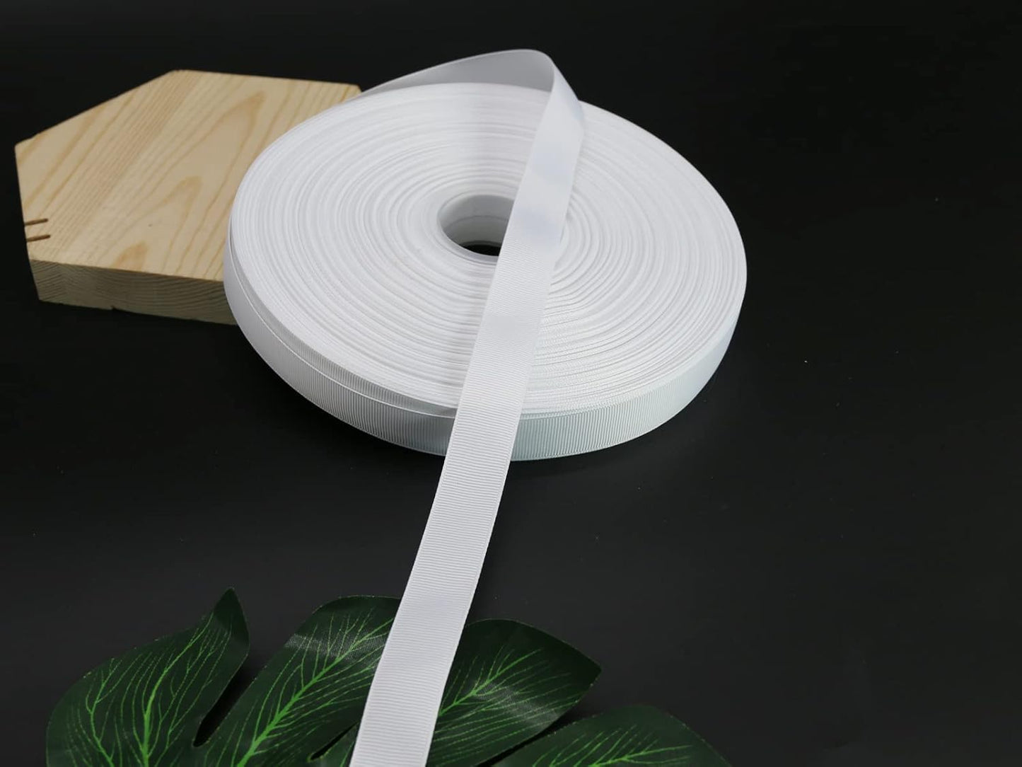 Jesep One Roll 100 Yards 3/4" Soild Grosgrain Ribbon Boutique Gift Wrapping Package Ribbon, DIY Crafts Bow Hair Headband Accessories Assorted Ribbon#29 (3/4" 20mm, White)