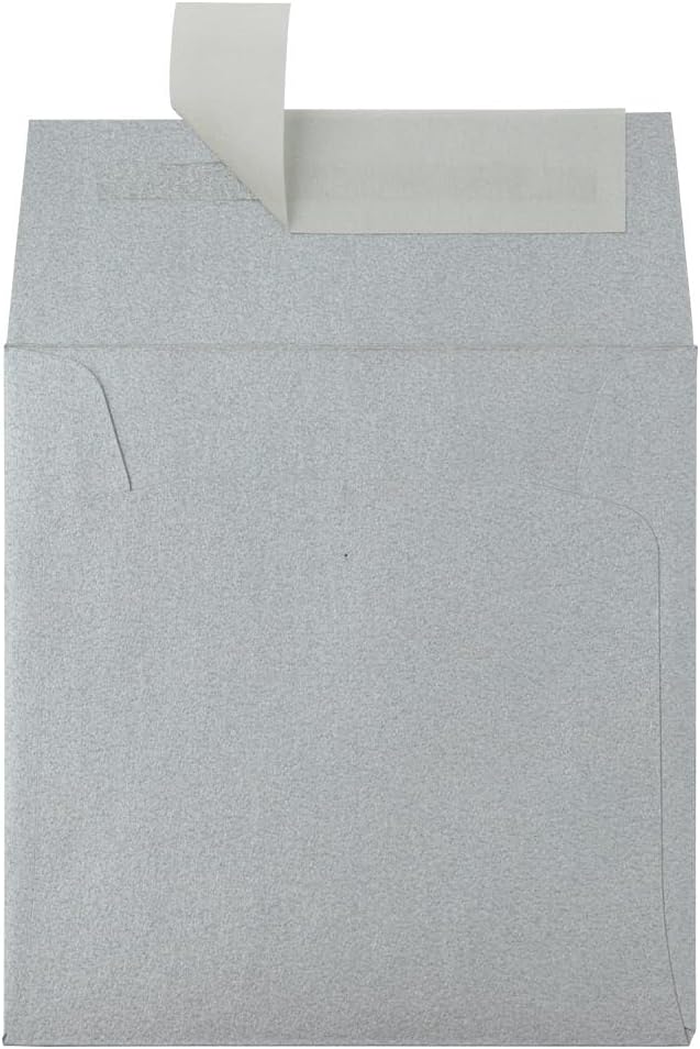 LUXPaper Square Invitation Envelopes | Peel & Press | 3 1/4" x 3 1/4" | Silver Metallic | 80lb. Text | 50 Qty