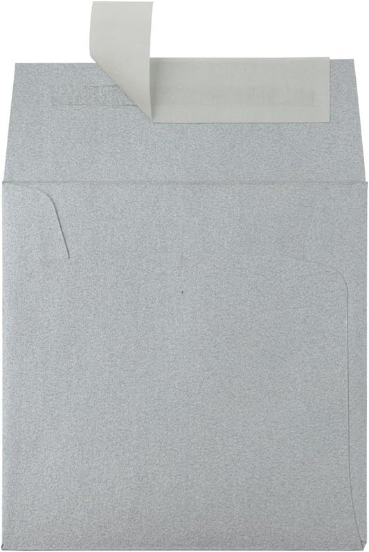 LUXPaper Square Invitation Envelopes | Peel & Press | 3 1/4" x 3 1/4" | Silver Metallic | 80lb. Text | 50 Qty