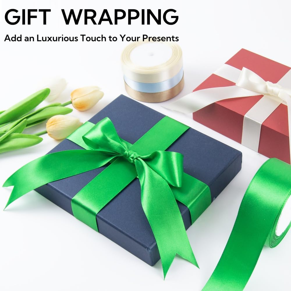 1 Inch 25 Yards Satin Ribbon Royal Blue, Solid Color Fabric Ribbon for Gift Wrapping, Wedding, Polyester Gift Ribbon for Birthday Party Decoration, Craft, Hair, Floral, Sewing