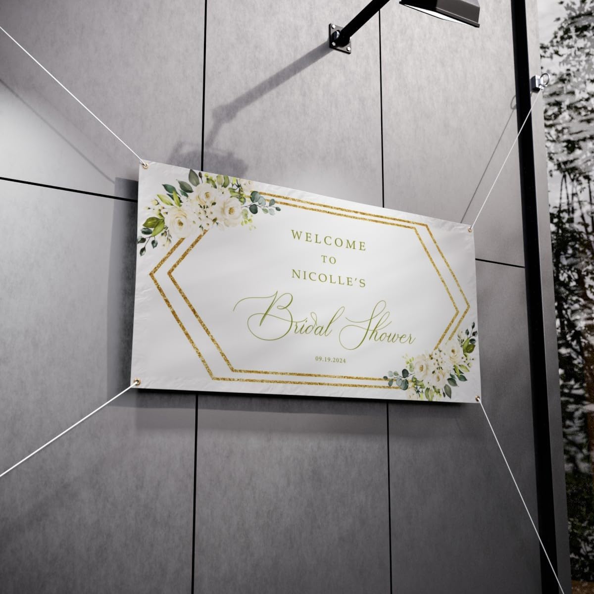 Personalized Bridal Shower Banner, Pastel Rainbow, 12x24 Inches, Wall Mount, Girls