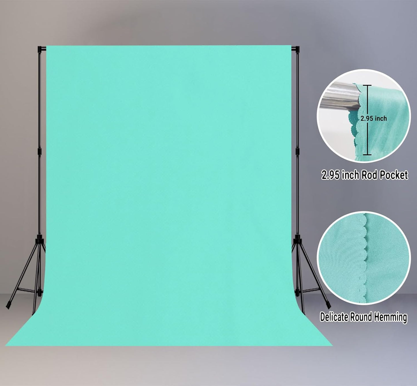 8x10FT Lake Blue Screen Backdrop for Photography, Chromakey Blue Photo Background Curtain Seamless for Video Meeting Photoshoot Party