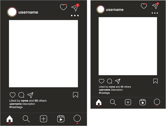 VictoryStore Photo Booth Frame - Social Media Frame Custom Wedding Photo Booth Set of 2 (Dark)