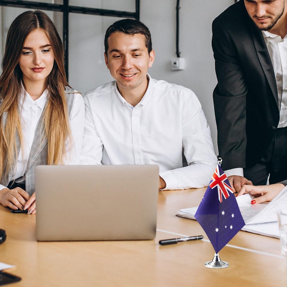 Australia Flag Australian Flags, Small Mini Australian Desk Flag, Used for Table Office Classroom Home Patriotic Events Decorations