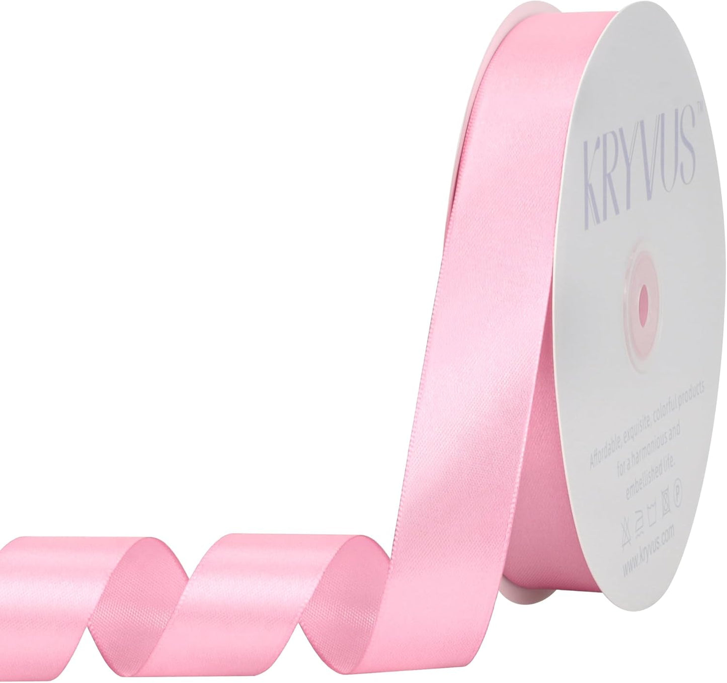 Rose Pink Satin Ribbon 1 inch X Continuous 100 Yards, Single Face Polyester Ribbon Perfect for Gift Wrapping, Flower Bouquet, Wedding Decor, Crafts, Bow Making, Sewing and More