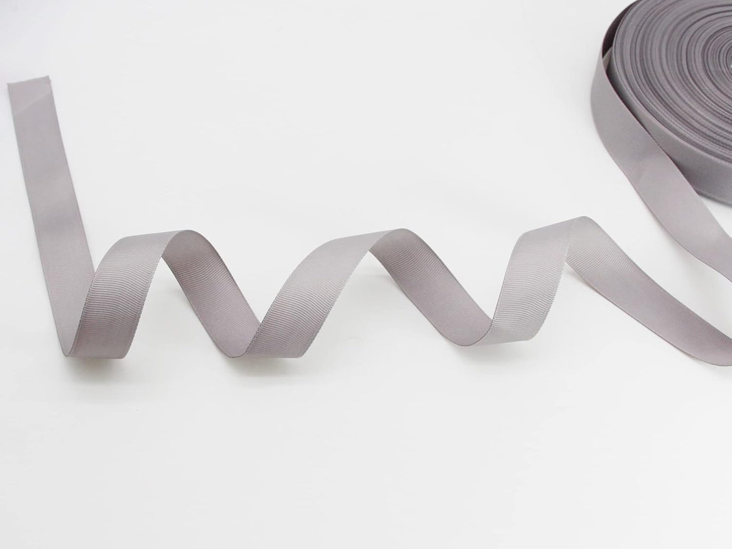 Jesep One Roll 100 Yards Soild Grosgrain Ribbon Boutique Gift Wrapping Package Ribbon, DIY Crafts Bow Hair Headband Accessories Assorted Ribbon#09 (1" 25mm, Gray)