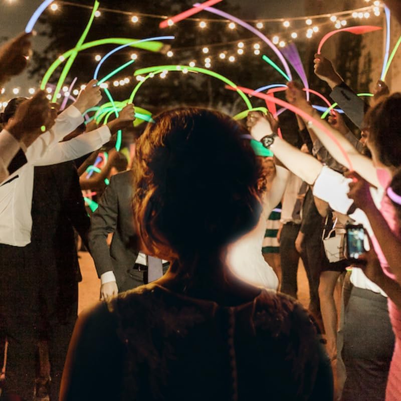 Glow Fever Glow Sticks Bulk 100ct 22'' Glow Necklaces with Connectors, Neon Light Sticks for Party Festivals Raves Concert Birthday Wedding, Aqua