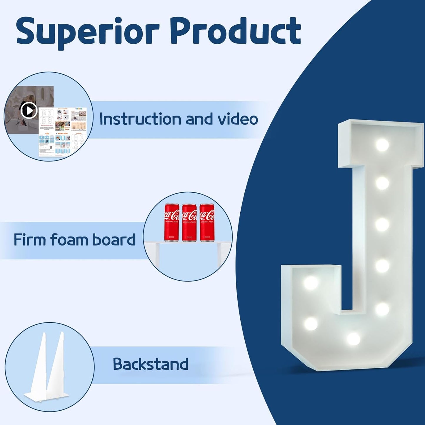 Marquee Letters 3 Feet Tall Large Light Up Letters Baby Shower Decorations Wedding Engagement Proposal White Party Decorations Marry Me Sign Big Cardboard Backdrop J