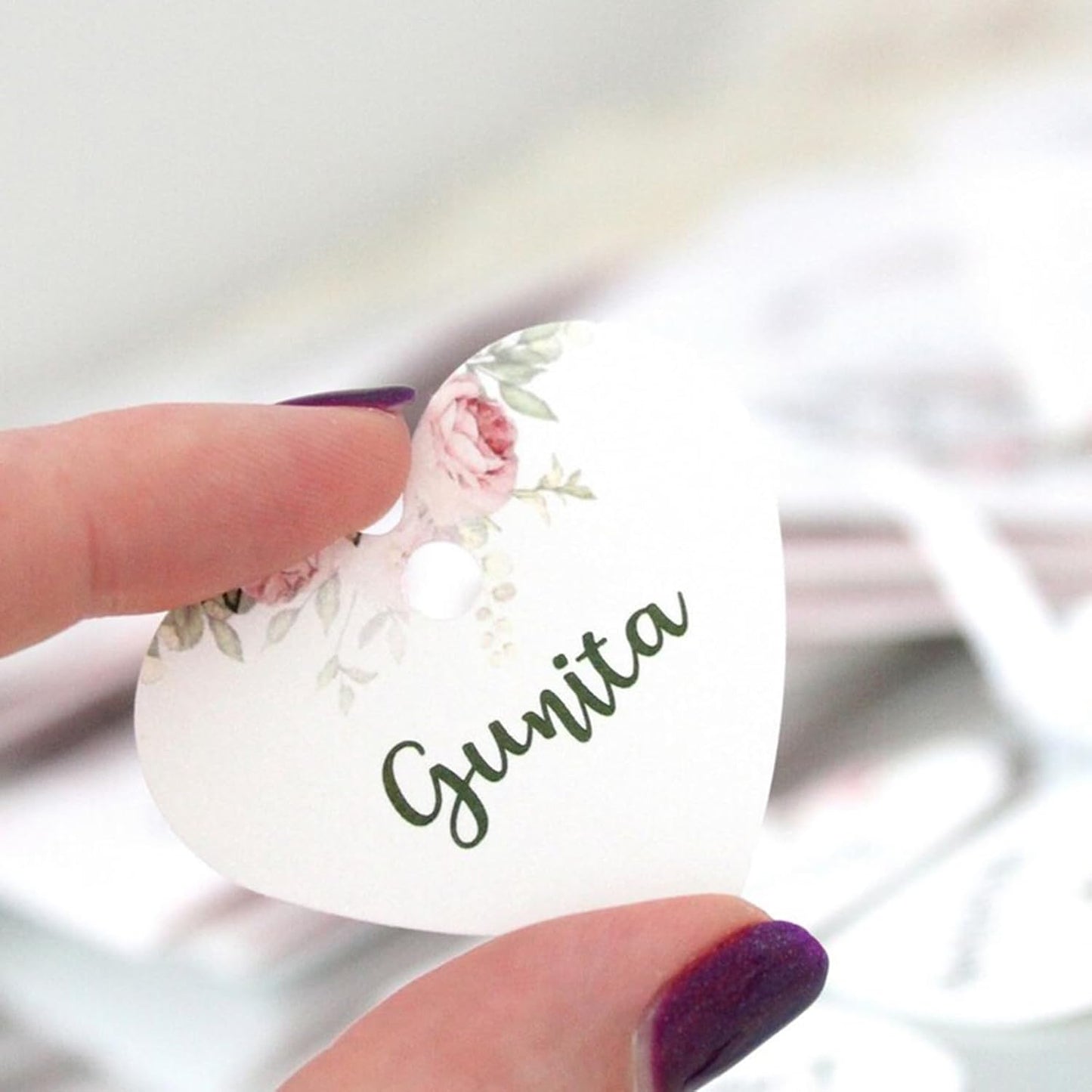 Custom Gift Tags, Personalized Heart Tags with Your Business Logo Heart Shaped Small Card Party Decoration Paper Gift Tags for Birthday Wedding Christmas