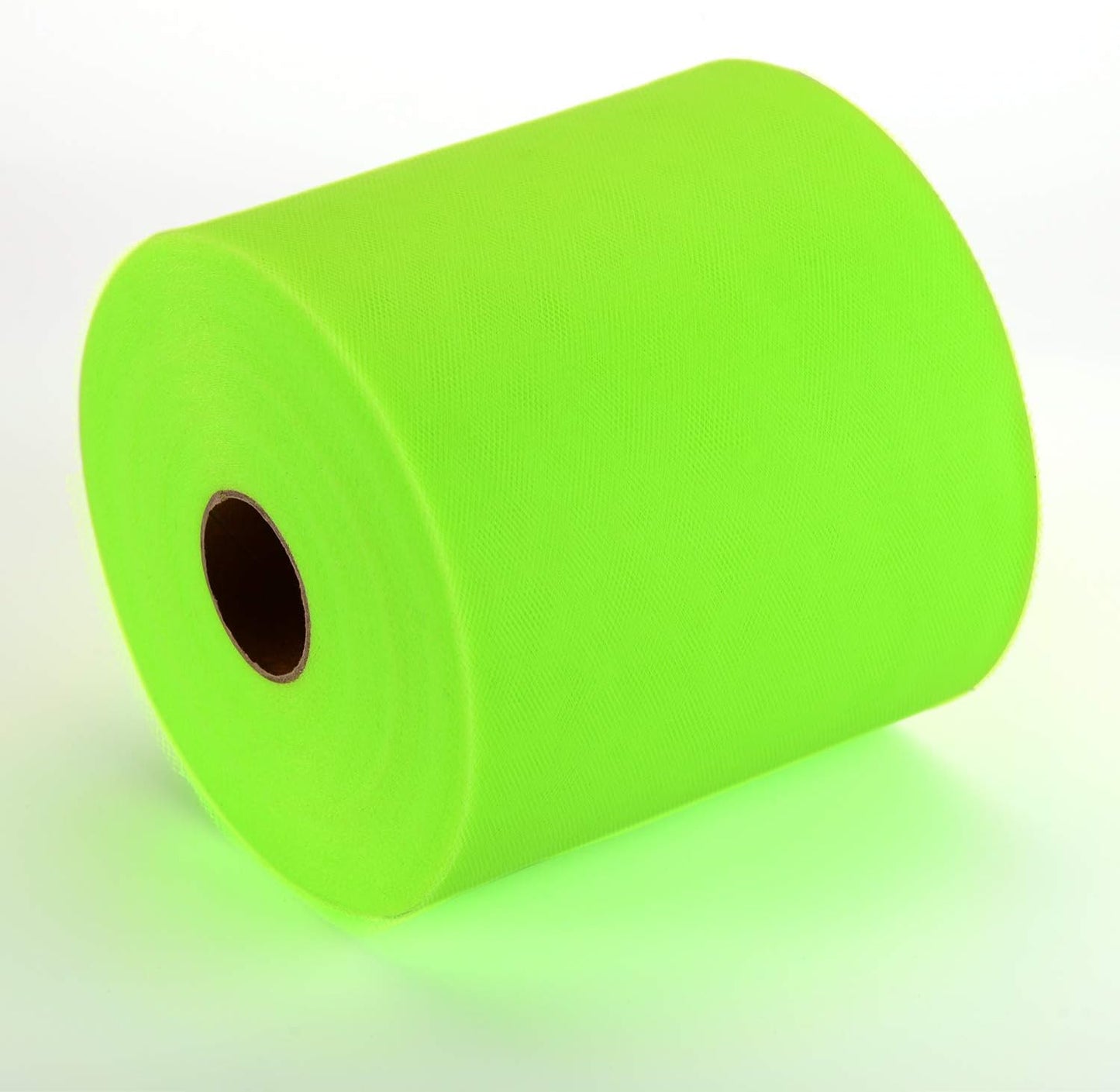 Tulle Fabric Roll, 6” by 200 Yards (600FT) Tulle Organza Fabric Spool for DIY Tutu Skirt Baby Shower Decor Wedding Backdrop Crafts Birthday Party Supplies (Fluorescent Green)