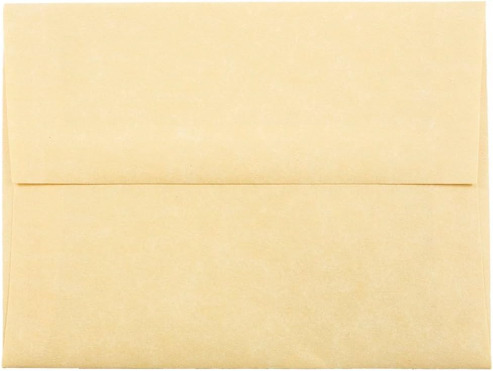 JAM PAPER A2 Parchment Invitation Envelopes - 4 3/8 x 5 3/4 - Antique Gold Recycled - 50/Pack
