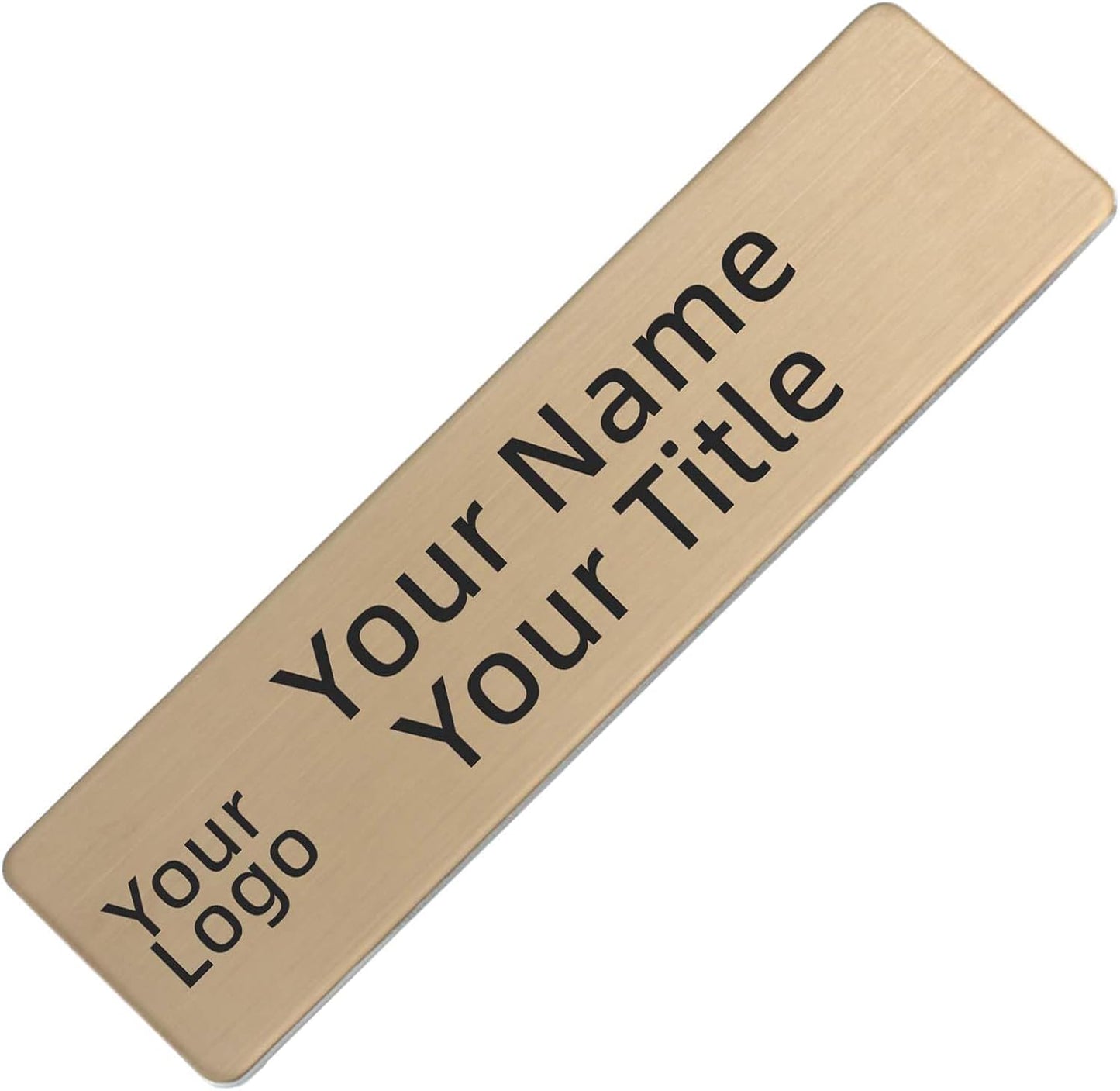 Stainless Steel Bronze Custom Name Tags with Pin or Magnet Adhesive Tape,Personalized,Customizable Name Tags,Custom ID Badge for Employee,Workers,Cops, Nurses, Doctors,Teachers(Rosegold)
