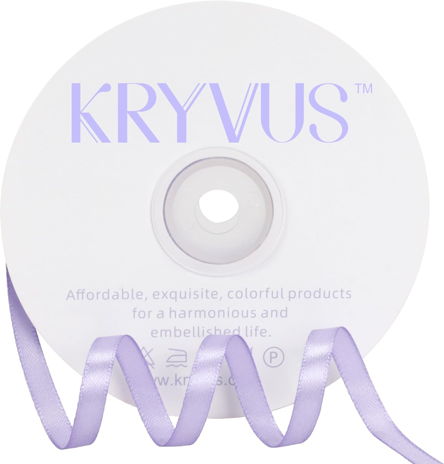 Lavender Satin Ribbon 1/4 inch X Continuous 50 Yards, Single Face Polyester Ribbon Perfect for Gift Wrapping, Flower Bouquet, Wedding Decor, Crafts, Bow Making, Sewing and More