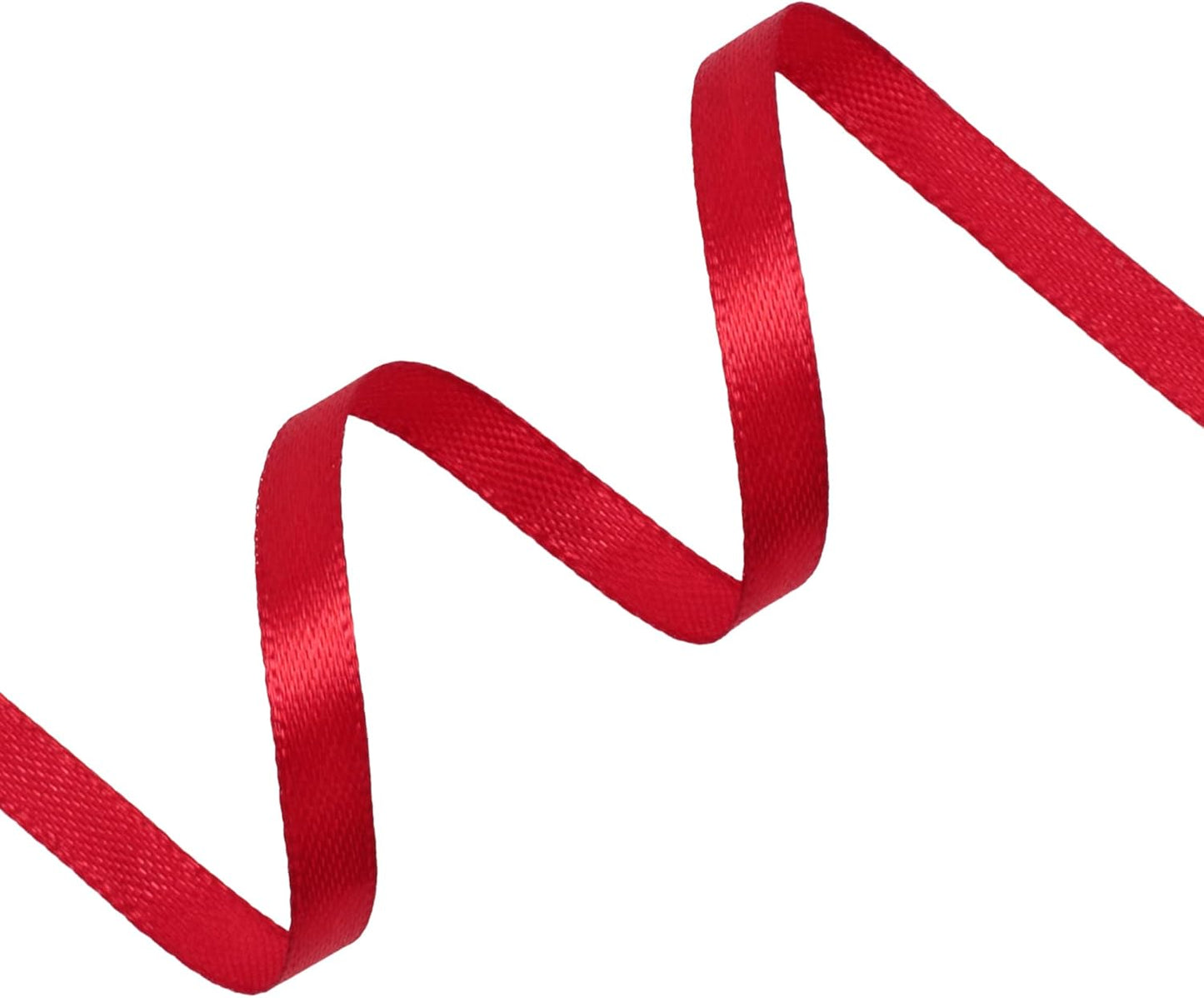 Red Satin Ribbon 1/4 inch X Continuous 50 Yards, Single Face Polyester Ribbon Perfect for Gift Wrapping, Flower Bouquet, Wedding Decor, Crafts, Bow Making, Sewing and More