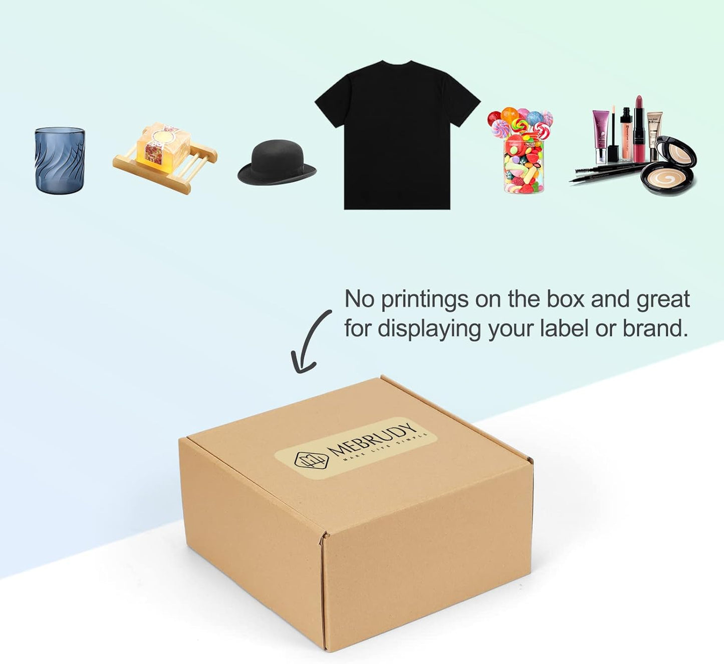 MEBRUDY 4x4x2 Inches Shipping Boxes Pack of 50, Small Corrugated Cardboard Box for Mailing Packing Literature Mailer